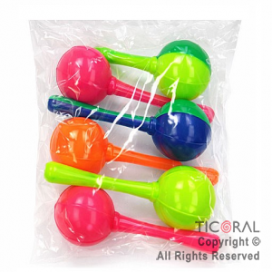 MARACA LISA BICOLOR FLUO MULTICOLOR x 6 (PF0017)